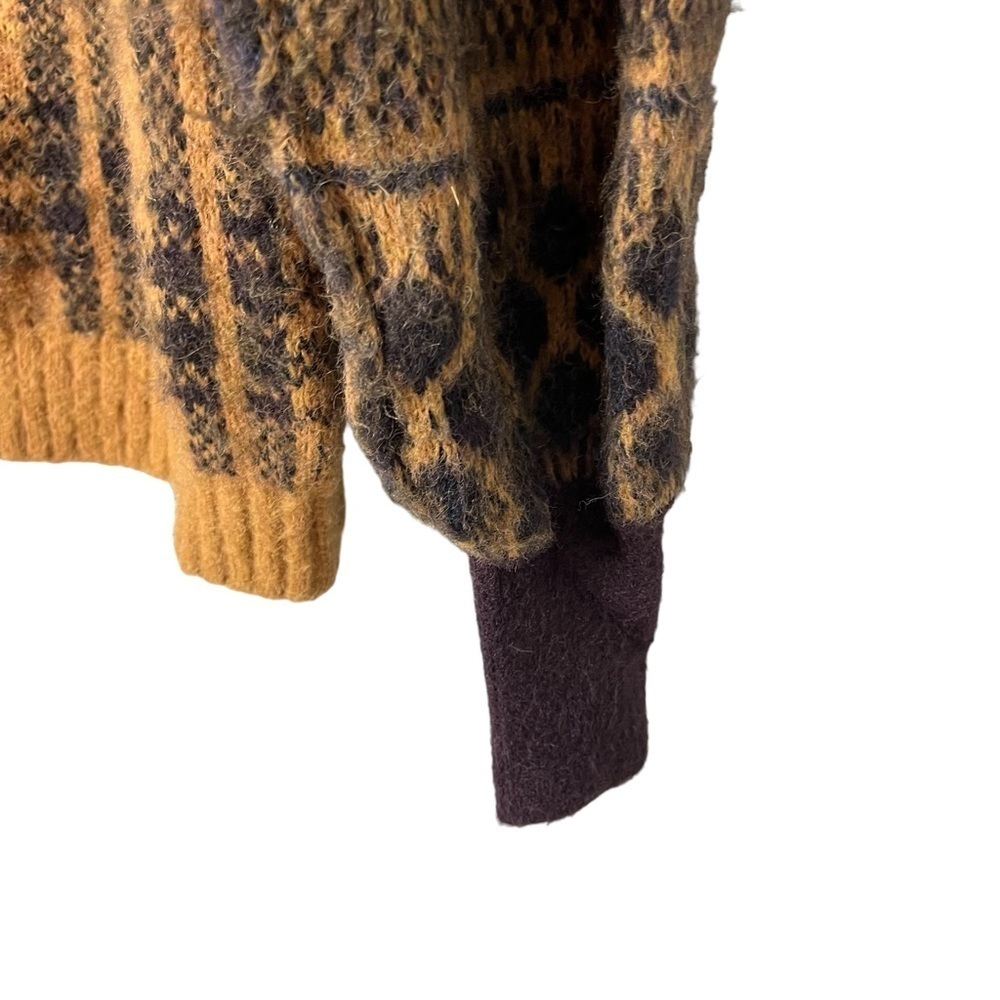 Free People Sepia Plaid Jacquard Oversized Cardigan Brown Size Small OB1530739 - Picture 7 of 10